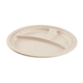 500-PACK OF Plate Round Karat Earth 3 Compartments, 10'' Molded Fiber Round Plates, PFAS Free, Natural - 500 pcs