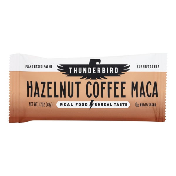 12-PACK OF Bar Portable Hazelnut Coffee Maca Thunderbird 1.7 oz