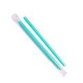1600-PACK OF Straw Wrapped Karat 1,600 ct Boba Straws | Diagonal Cut | Individually Wrapped | Aqua (0.39" x 9")