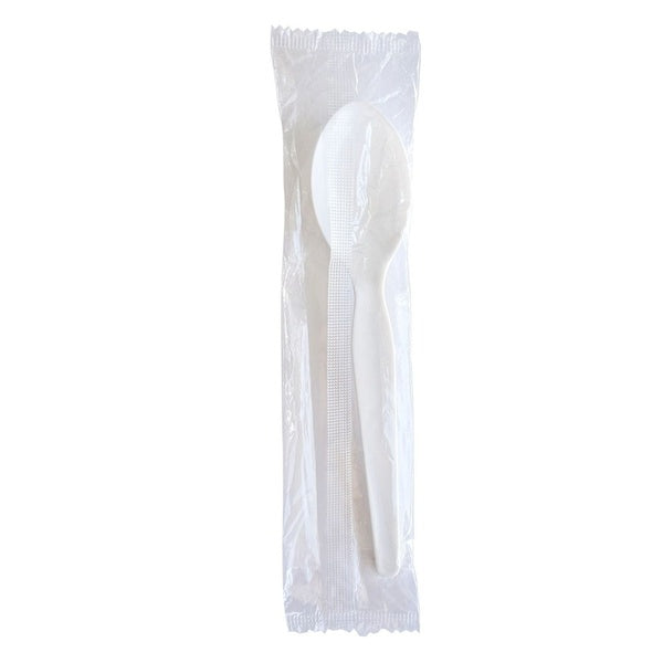 1000-PACK OF Cutlery Plastic Premium Heavyweight Wrapped Polystyrene Soup Spoons - 1000 Count White Cutlery for Catering and Events
