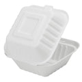 500-PACK OF Container Takeout Karat Earth 6''x6'' Molded Fiber Hinged Containers, PFAS Free, White - 500 pcs