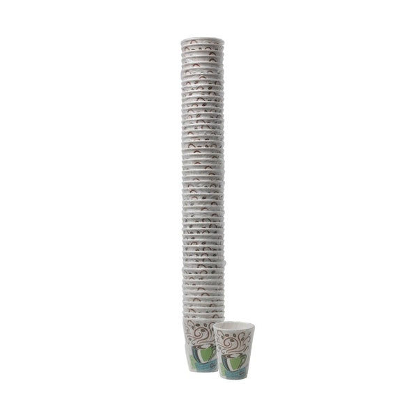 1000-PACK OF Cup Paper Dixie PerfecTouch 8 oz Insulated Paper Coffee Cups - Individually Wrapped Hot Cups with Coffee Haze Design (50 Cups per Sleeve, 20 Sleeves per Carton)