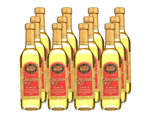12-PACK OF Oil Sesame Organic Cold Pressed Napa Valley Naturals 12.7 fz