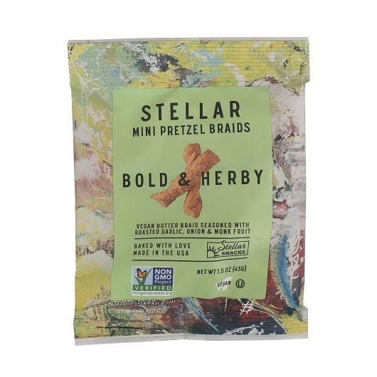 24-PACK OF Bold And Herby Pretzel Braids Stellar Snacks, 24 - 1.5 Oz