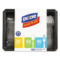 1800-PACK OF Cutlery Set Dixie Heavyweight Polystyrene Cutlery Set - Clear Disposable Knives, Spoons, and Forks (10 Count)