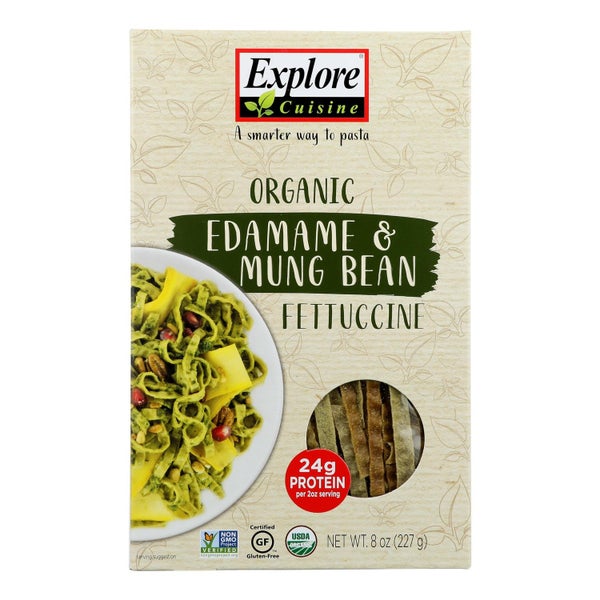 6-PACK OF Pasta Fettucine Organic Edamame & Mung Bean Explore Cuisine 8 oz