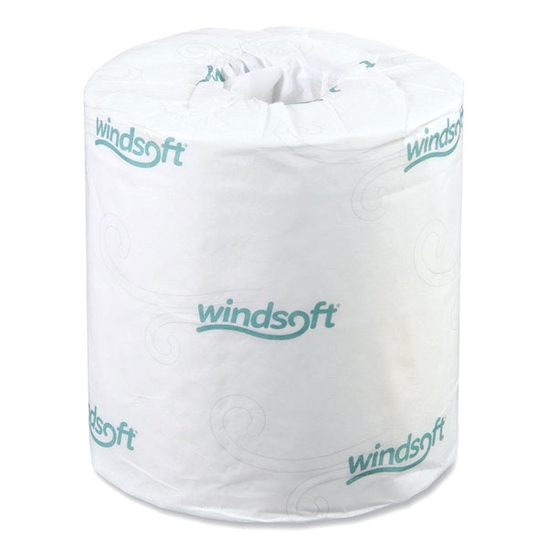 48-PACK OF Tissue Toilet Windsoft WIN2405 2-Ply Septic Safe Individually Wrapped Bath Tissue Rolls - Premium White (48 Rolls per Carton)