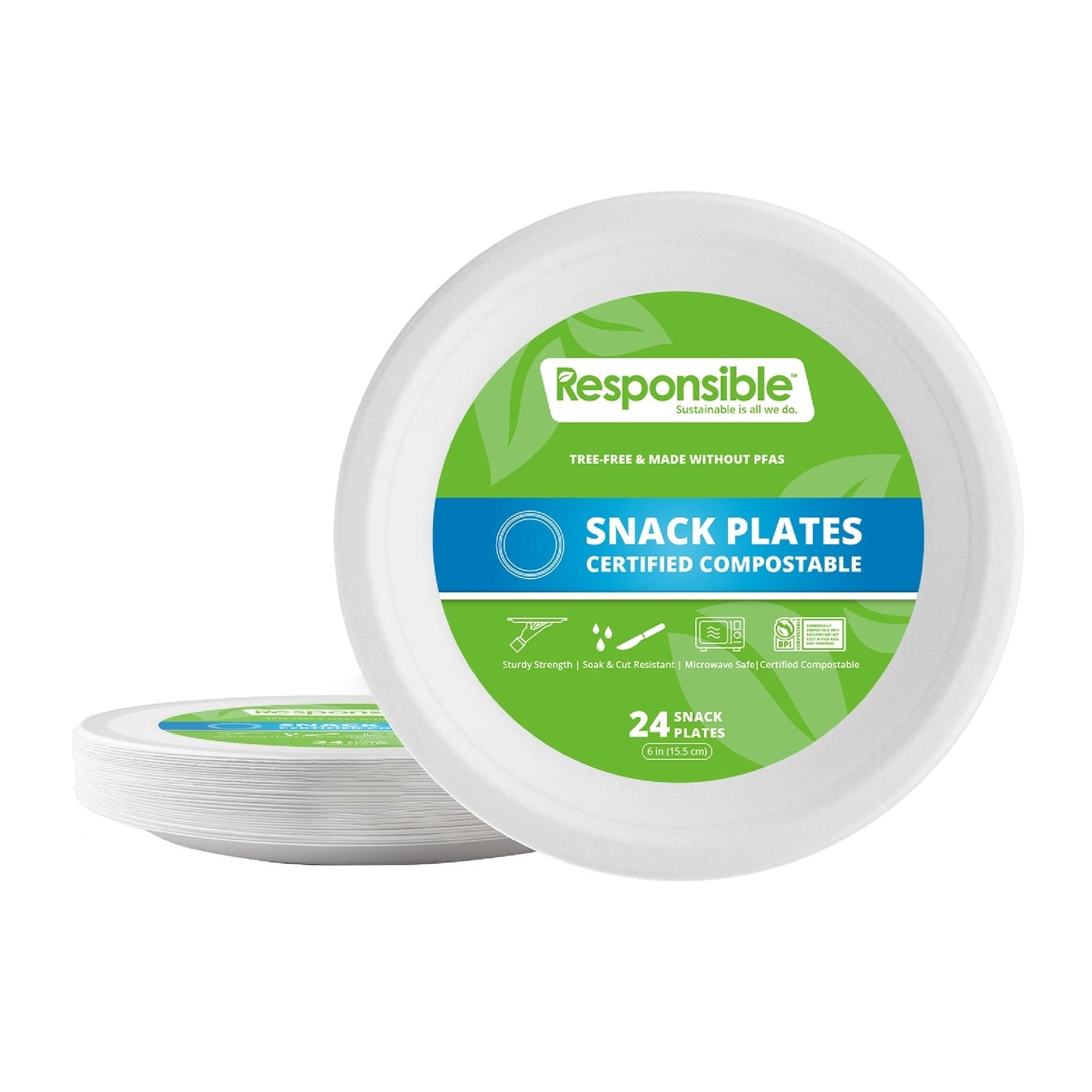 960-PACK OF PLATE ROUND COMPOSTABLE MOLDED FIBER 6 INCH 24CT WITH PDQ DISPOSABLE