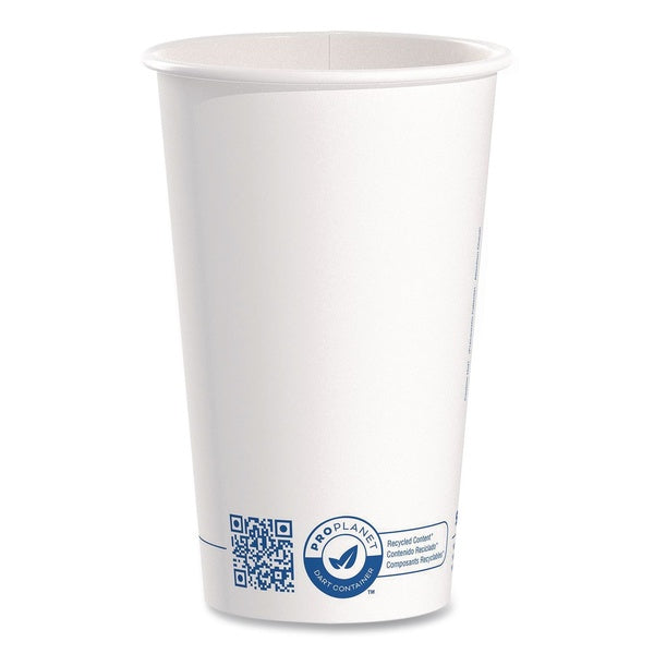1000-PACK OF SOLO 316RC-PLANET Recycled Content PCF Paper Hot Cups ProPlanet Seal 16 oz White/Blue (1000/Carton)