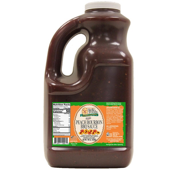 4-PACK OF Sauce BBQ Peach Bourbon Rosie's, Stello Foods