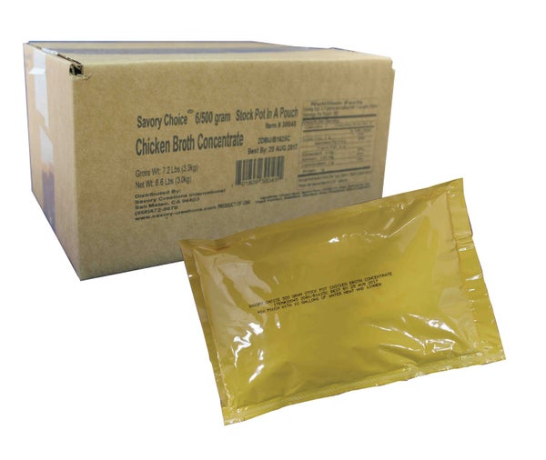 6-PACK OF Stock Base Chicken Low Sodium Liquid Concentrate 6 X 500 G Pouches