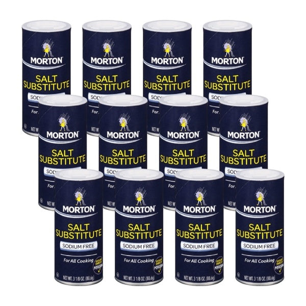12-PACK OF Salt Substitute Shaker Plain Morton 3.18 oz