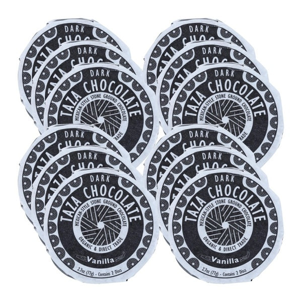 12-PACK OF Chocolate Bar Organic 50% Mexican Dark Chocolate Vanilla Taza Chocolate 2.7 oz