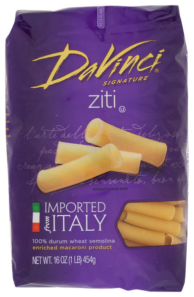 12-PACK OF PASTA ZITI 100% DURUM WHEAT SEMOLINA 16 OUNCE - CASE OF 12