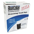 80-PACK OF BlueCollar N4828EW RC1 24" x 28" 13 Gallon White Drawstring Trash Bags - 80 Count for Efficient Waste Management