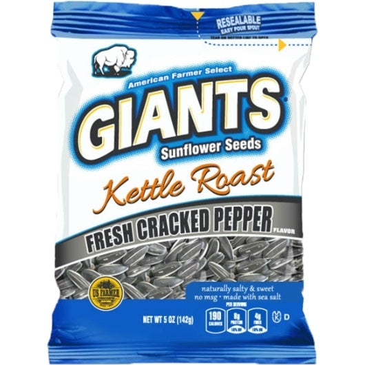 12-PACK OF Giants Kettle Fresh Cracked Pepper Seeds Giant Snacks Inc, 12 - 5 Oz