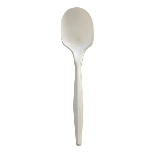 1000-PACK OF Cutlery Plastic Boardwalk Mediumweight Wrapped Polypropylene Plastic Soup Spoon - 4.86 inches - White - 1000 Count for Events and Takeout