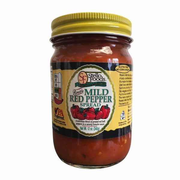 12-PACK OF Spread Red Pepper Mild 12 OZ Rosie's, Stello Foods
