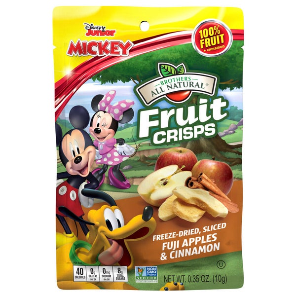 12-PACK OF Fruit Freeze Dried Apple Cinnamon Disney Snack Size, Brothers International