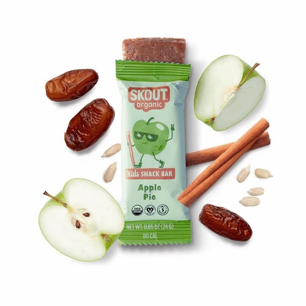 6-PACK OF Snack Bar Apple Pie Kids, Skout Organics