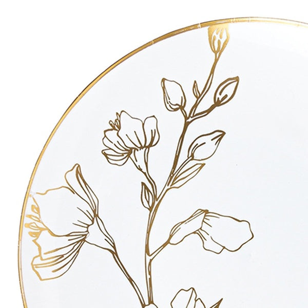 12-PACK OF Plate Salad 7.5" White Gold Floral