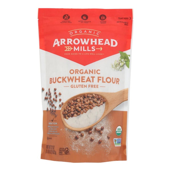 6-PACK OF Flour Organic Buckwheat Gluten Free Arrowhead Mills 22 oz