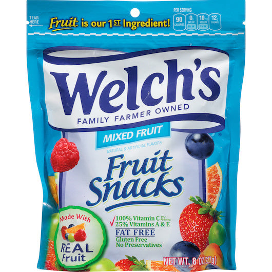 9-PACK OF Mixed Fruit Resealable Fruit Snack Welch'S, 9 - 8 Oz
