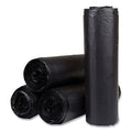 150-PACK OF Liner Trash Inteplast Group High-Density Can Liners - 45 Gallon, 22 Micron, Black - 25 Bags per Roll, 6 Rolls per Carton for Commercial Use