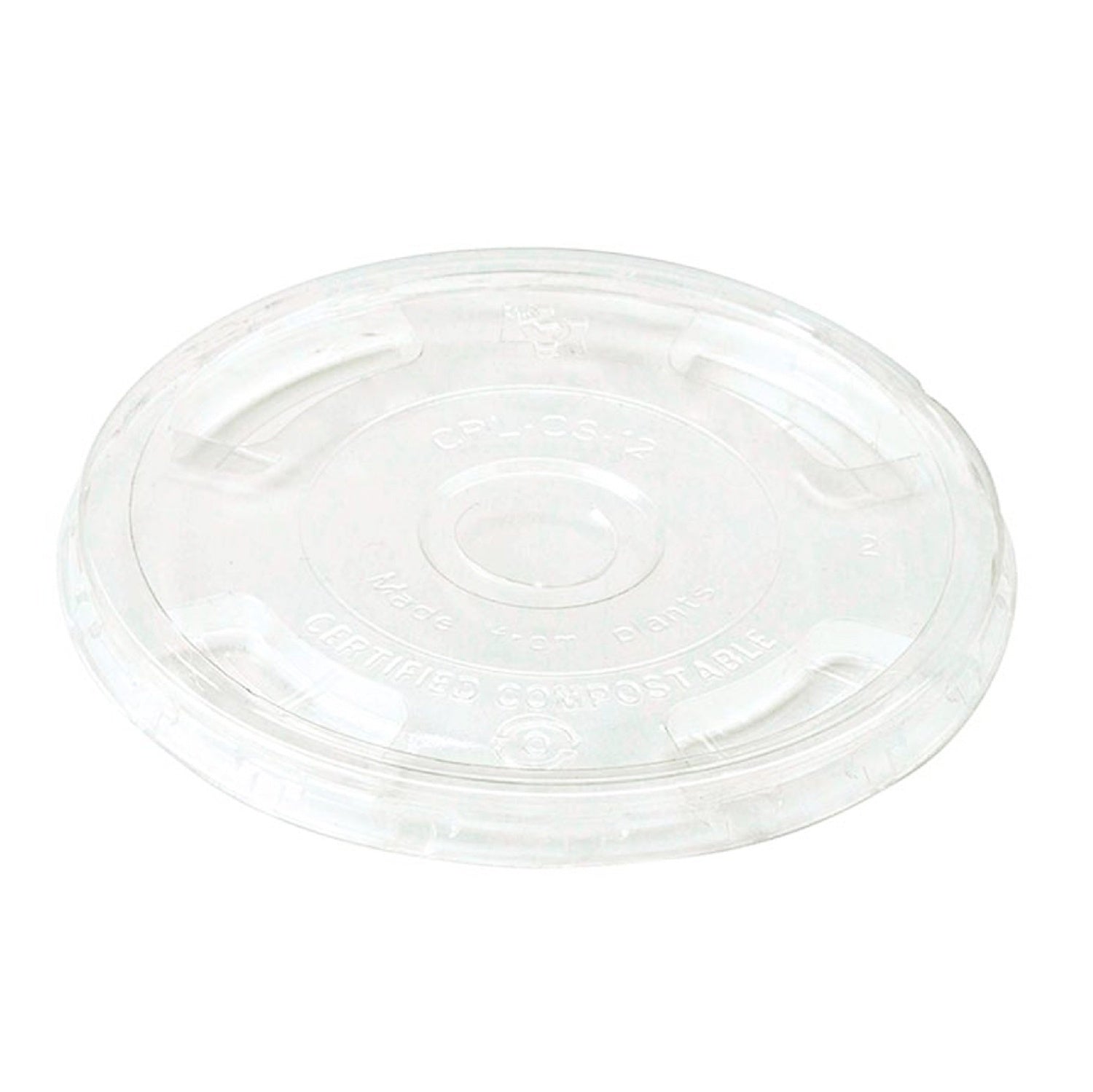 1000-PACK OF LID CLEAR COMPOSTABLE FLAT FOR 9-24 OZ CLEAR CUP DISPOSABLE