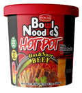 6-PACK OF Bowl Noodles Hot Pot, Hot & Sour Beef, 6/4.72 oz