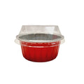 2000-PACK OF 4.5 oz. Colored Aluminum Dessert Cup w/ Plastic Diamond Lid - Red