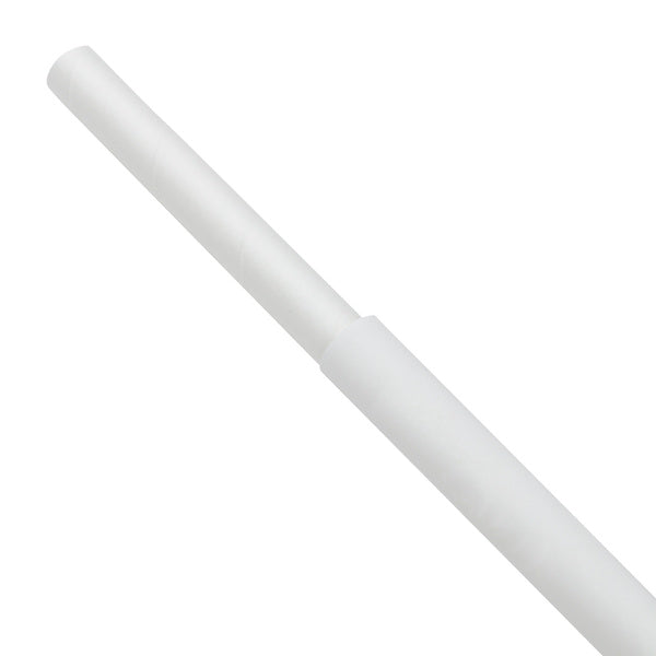 2000-PACK OF Straw Wrapped Karat Earth 7.75" Giant Paper Straw (7mm) Paper Wrapped, White - 2,000 pcs