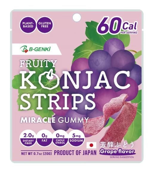 50-PACK OF Snack Fruit Konjac Strips Grape