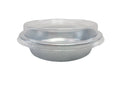 50-PACK OF Handi-Stax 9" Round Gourmet To-Go Take Out Pans with Lids - Silver