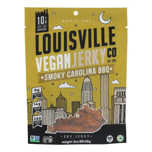 10-PACK OF Plantbased Jerky Carolina Bbq Vegan Louisville Vegan Jerky 3 oz