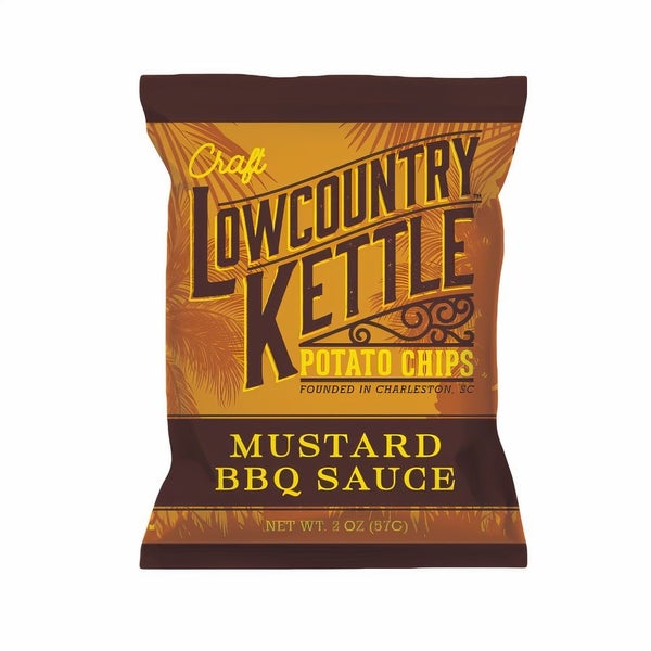 24-PACK OF Potato Chips Kettle Mustard BBQ Sauce, Lowcountry Kettle Potato Chips