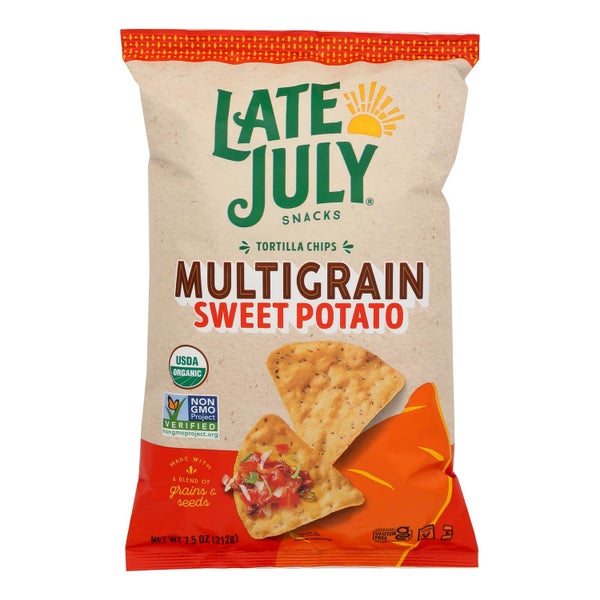 12-PACK OF Chip Tortilla Multigrain Sweet Potato Late July 7.5 oz