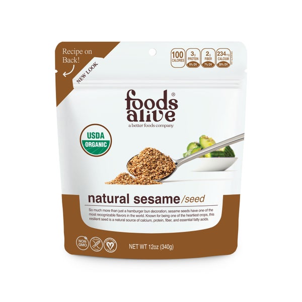 6-PACK OF Sesame Seeds Natural, Foods Alive