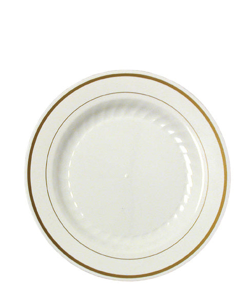 150-PACK OF PLATE PLAS MSTRPCE W/GLD STRPE