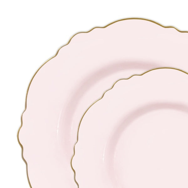 120-PACK OF Plate Set Pink Gold Blossom