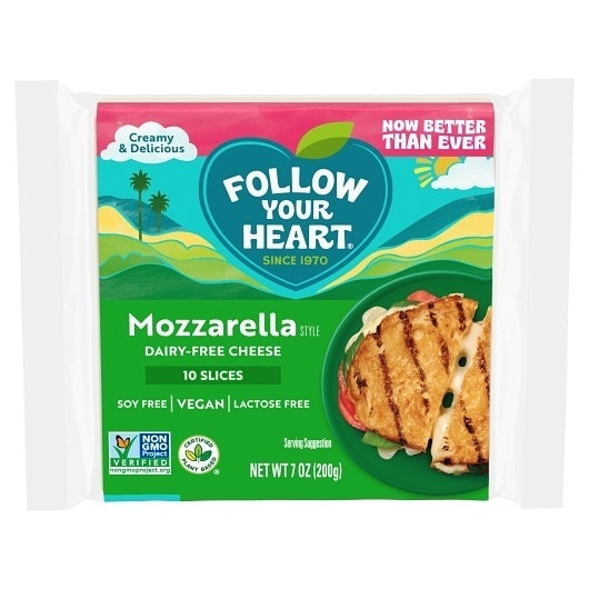 11-PACK OF Dairy Free Mozzarella Style Cheese Slices Follow Your Heart, 11 - 7 Oz