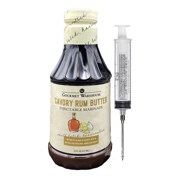 6-PACK OF Marinade Meat Injectable Savory Rum Butter, Gourmet Warehouse