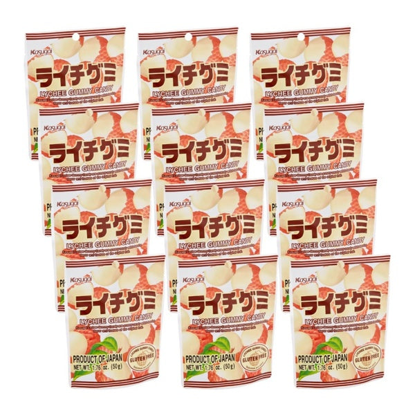 12-PACK OF Candy Gummy Lychee Kasugai 1.76 oz