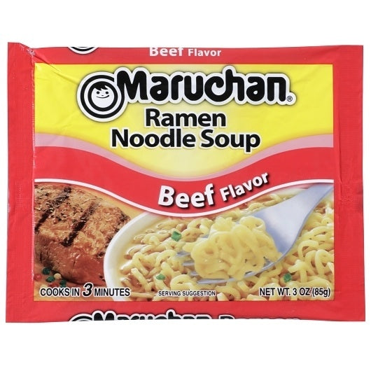 24-PACK OF Beef Flavored Ramen Noodle Soup Maruchan Instant, 24 - 3 OZ