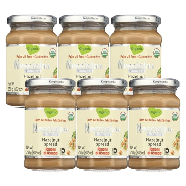 6-PACK OF Spread Chocolate Hazelnut Bianca Nocciolata 8.82 oz