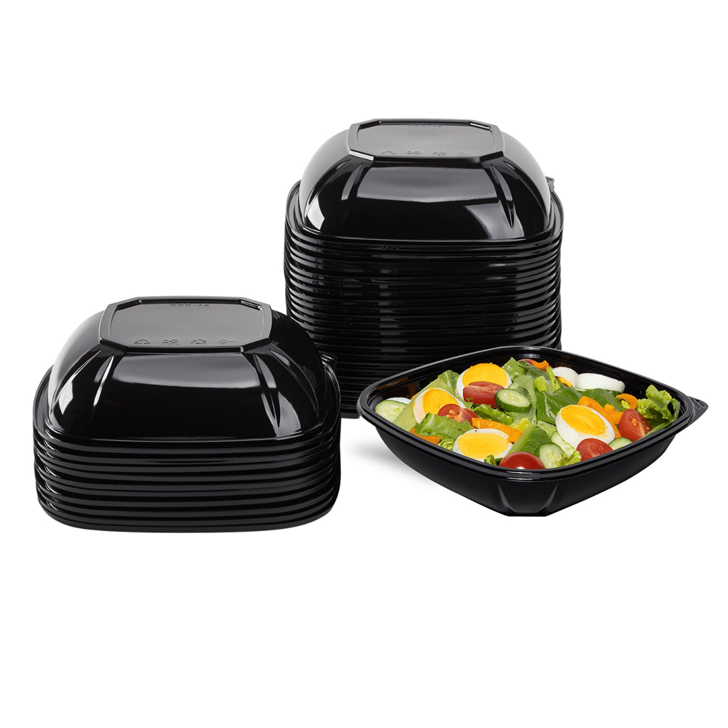 300-PACK OF Lid Togo Karat 300 ct 32 oz Square Disposable Salad Bowl Lids | PET | Black