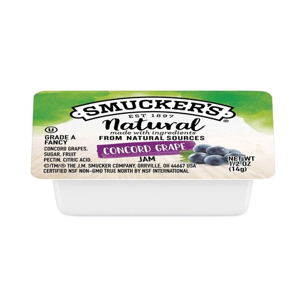 200-PACK OF Jam Grape Smucker's Natural Concord Grape Jam - 0.5 oz Individual Containers (200 Count) - No Preservatives or Artificial Flavors