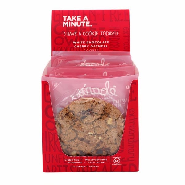 48-PACK OF Cookies White Chocolate Cherry Oatmeal Gluten Free 4/12ct boxes, Eban's Bakehouse