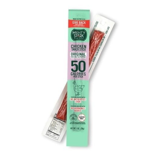 48-PACK OF Original Sea Salt Chicken Snack Sticks Mighty Spark Food, 48 - 1 Oz