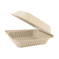 200-PACK OF CONTAINER FOOD COMPOSTABLE MOLDED FIBER HINGED 8 X 8 INCH DISPOSABLE
